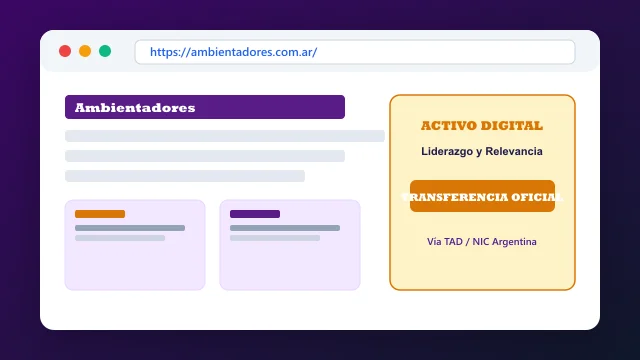 Ecosistema digital, branding y proceso de cesión registral formal de ambientadores.com.ar